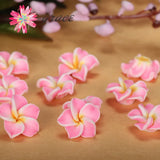 100pcs 15mm Polymer Clay Frangipani Plumeria Flower Beads DIY Earring Bracelet
