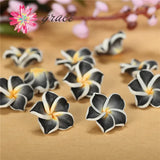 100pcs 15mm Polymer Clay Frangipani Plumeria Flower Beads DIY Earring Bracelet