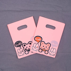 100pcs 15x20cm Plastic Carrier Bags Cartoon Boutique Gift Package Shopping Bag