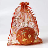 100pcs Snowflake Organza Bag Mesh Jewelry Pouch Wedding Bags