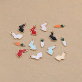 100pcs Enamel Carrot Rabbit Pendant DIY Choker Necklace&Bracelet