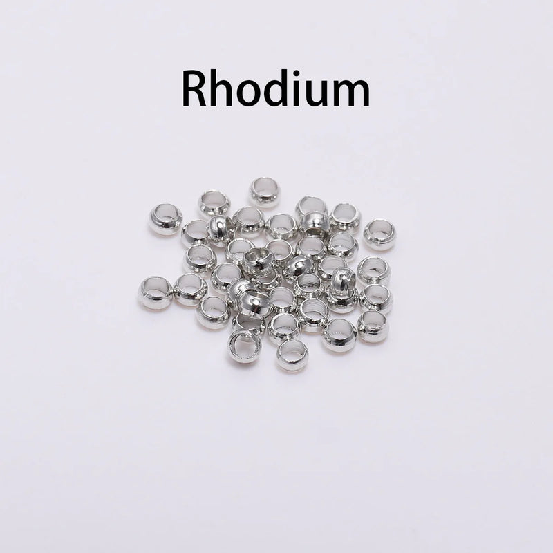 100pcs Antique Bronze Ball Plunger Bead Crimps for Jewelry Making