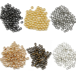 100pcs Antique Bronze Ball Plunger Bead Crimps for Jewelry Making