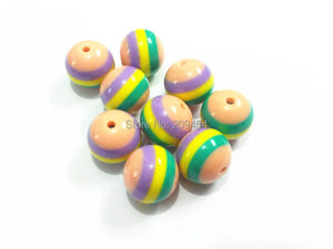 100pcs 20mm Colorful Resin Strips Beads Kids Necklace Making