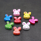 100pcs Love Rabbit Wooden Pendant Charm Beads for DIY Jewelry Making