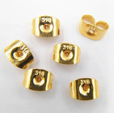 100pcs 316L Stainless Steel Ear Nut 6x4.5mm Earring Backs