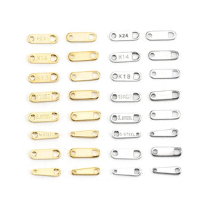 100pcs 316L Stainless Steel Engraved Oval Charm Pendant DIY Jewelry Findings