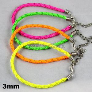 100pcs Mixed Adjustable Braided PU Leather Rope Bracelet Cord DIY Jewelry Making