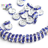 100pcs Metal Crystal Rhinestone Spacer Beads DIY Jewelry Multi-color Pick