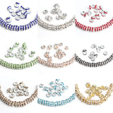 100pcs Metal Crystal Rhinestone Spacer Beads DIY Jewelry Multi-color Pick