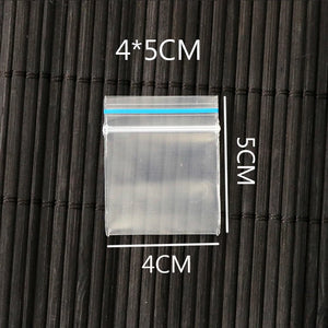 100pcs 4x5cm PE Transparent Plastic Gift Bags For Jewelry Ziplock