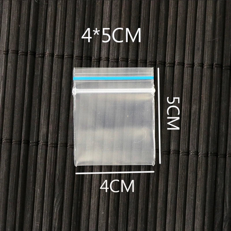 100pcs 4x5cm PE Transparent Plastic Gift Bags For Jewelry Ziplock