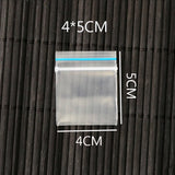 100pcs 4x5cm PE Transparent Plastic Gift Bags For Jewelry Ziplock
