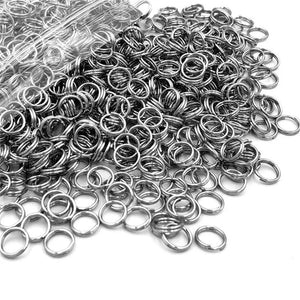 100pcs Stainless Steel Double Jump Rings For DIY Key Rings Connectors