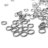 100pcs Stainless Steel Double Jump Rings For DIY Key Rings Connectors