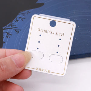 100pcs Jewelry Earrings Paper Cards 5*4cm Stud Earring Display Hanger Card Tag