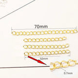 100pcs 70mm Necklace Extension Chain Bulk DIY Jewelry Making Findings
