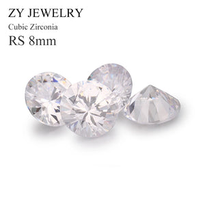 100pcs 5A 8.0mm CZ Round Cut Synthetic Gems