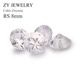 100pcs 5A 8.0mm CZ Round Cut Synthetic Gems