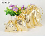 100pcs/lot Gold/Silver Organza Bags 5x7 7x9 9x12 10x15cm