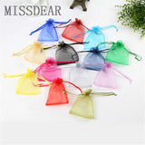 100pcs Organza Bags 5x7 7x9 9x12cm Drawstring Gift Pouches 20 Colors