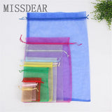 100pcs Organza Bags 5x7 7x9 9x12cm Drawstring Gift Pouches 20 Colors
