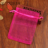 100pcs Organza Bags 5x7 7x9 9x12cm Drawstring Gift Pouches 20 Colors