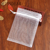 100pcs Organza Bags 5x7 7x9 9x12cm Drawstring Gift Pouches 20 Colors