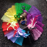 100pcs/lot Organza Gift Bags Jewelry Packing Drawable Yarn Bags