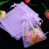 100pcs/lot 5x7cm Orchid Organza Bags Wedding Favor Earrings Gift Packaging