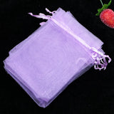 100pcs/lot 5x7cm Orchid Organza Bags Wedding Favor Earrings Gift Packaging