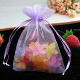 100pcs/lot 5x7cm Orchid Organza Bags Wedding Favor Earrings Gift Packaging