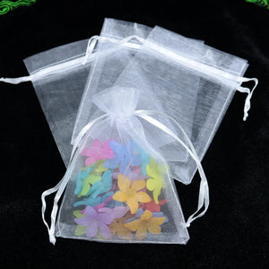 100pcs/lot 5x7cm Drawstring Organza Bags for Jewelry, Wedding Gift, Sachet