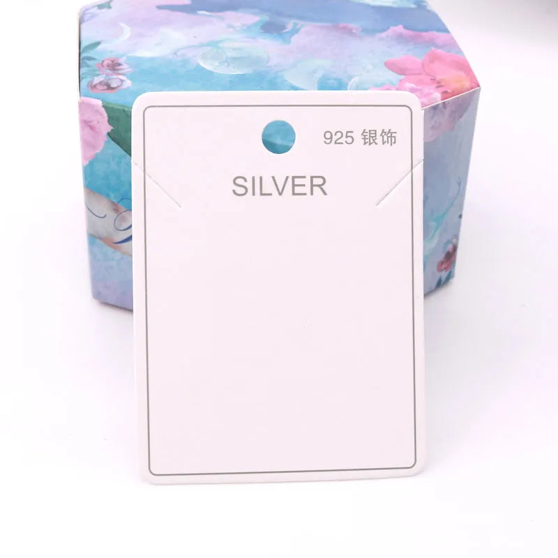 100pcs 6x8cm Necklace Pendant Display Paper Card Jewelry Packaging