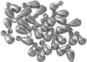 100pcs 6MM*3mm Stainless Steel Water Drop Extender Chain Beads