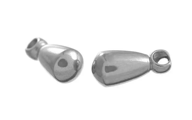 100pcs 6MM*3mm Stainless Steel Water Drop Extender Chain Beads