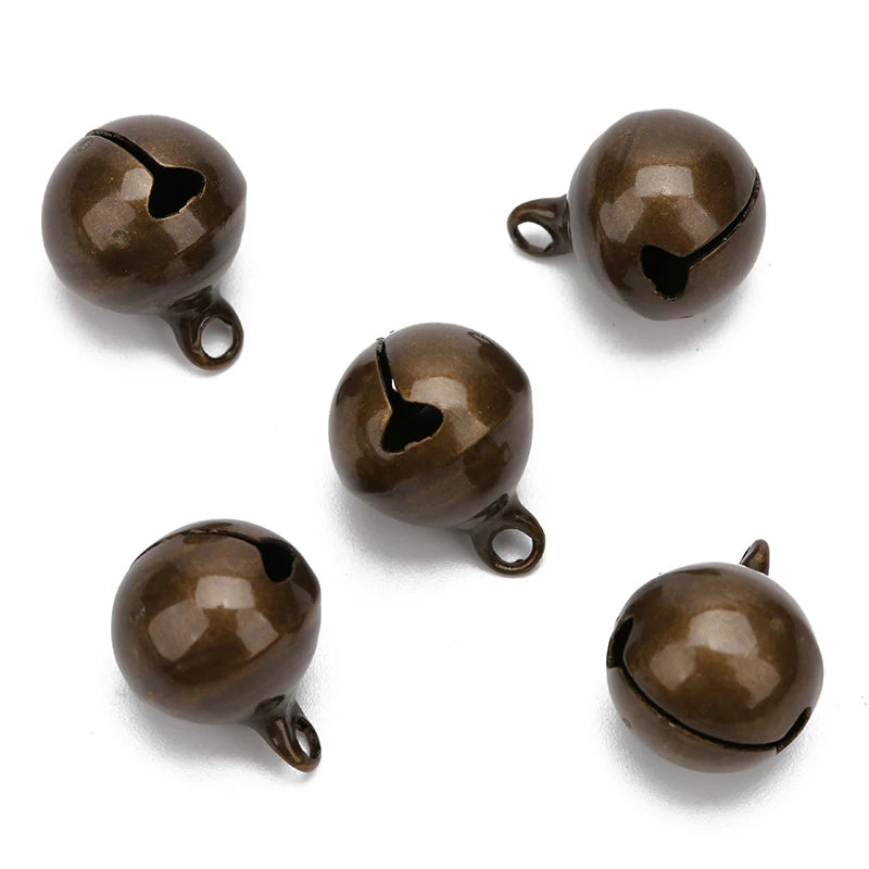 100pcs/lot 6mm 8mm Silver Copper Jingle Small Bells Charms Beads