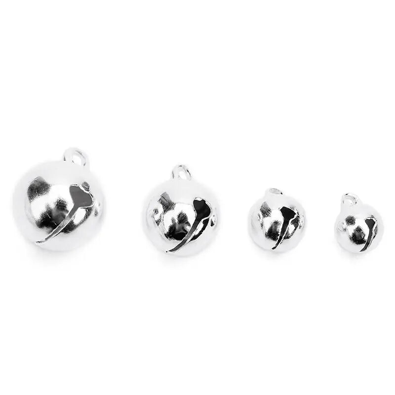 100pcs/lot 6mm 8mm Silver Copper Jingle Small Bells Charms Beads