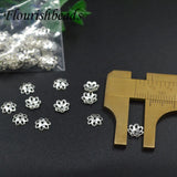 100pcs 6mm 925 Sterling Silver Flower Spacer Beads Caps for DIY Jewelry Making