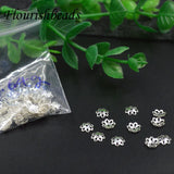 100pcs 6mm 925 Sterling Silver Flower Spacer Beads Caps for DIY Jewelry Making