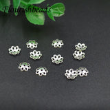 100pcs 6mm 925 Sterling Silver Flower Spacer Beads Caps for DIY Jewelry Making