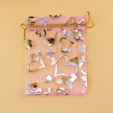 100pcs 7*9cm Multicolor Organza Bags Heart Wedding Drawstring Gift Bag