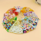 100pcs 7*9cm Multicolor Organza Bags Heart Wedding Drawstring Gift Bag