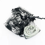 100pcs Silver Butterfly Organza Gift Bags 7x9CM