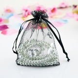 100pcs Silver Butterfly Organza Gift Bags 7x9CM
