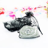 100pcs Silver Butterfly Organza Gift Bags 7x9CM