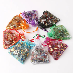 100pcs Mixed Drawstring Organza Bags Jewelry Candy Wedding Pouches