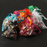 100pcs Mixed Drawstring Organza Bags Jewelry Candy Wedding Pouches