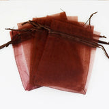 100pcs 7x9cm Coffee Organza Bag Drawstring Pouch