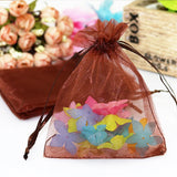 100pcs 7x9cm Coffee Organza Bag Drawstring Pouch